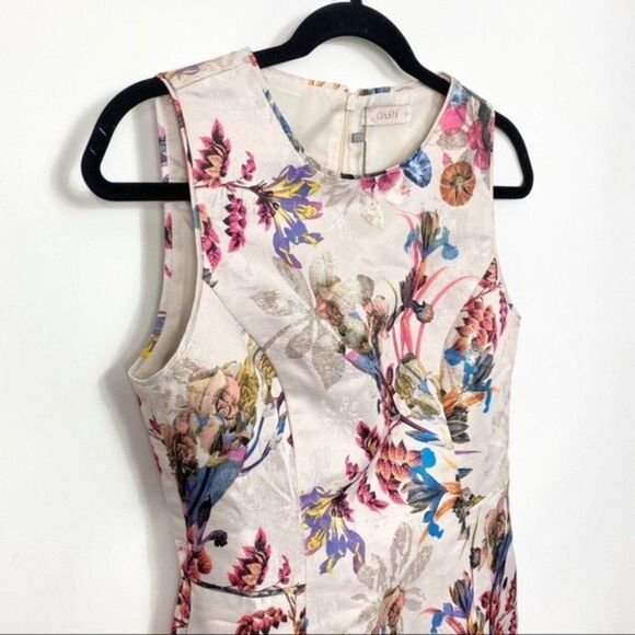 Oasis Floral Ruffle 6 Dress A Line Sleeveless Spring Floral Colorful Party Prom - Picture 2 of 8